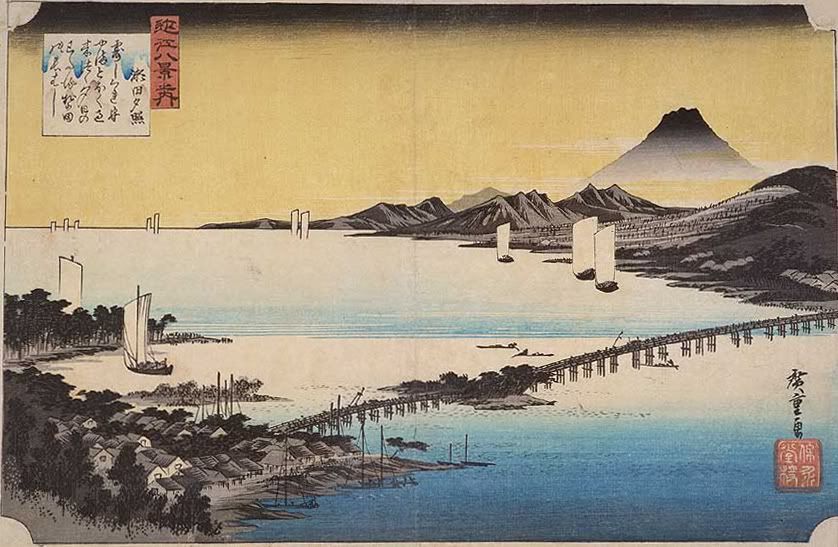 'Evening Glow at Seta' by Hiroshige