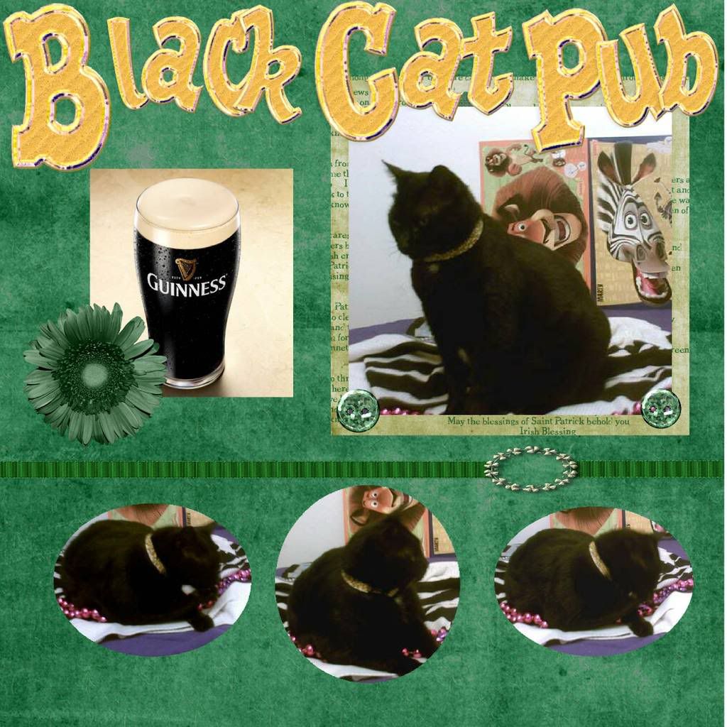 black cat,Black Cat Pub,Diamond,Scrapbook