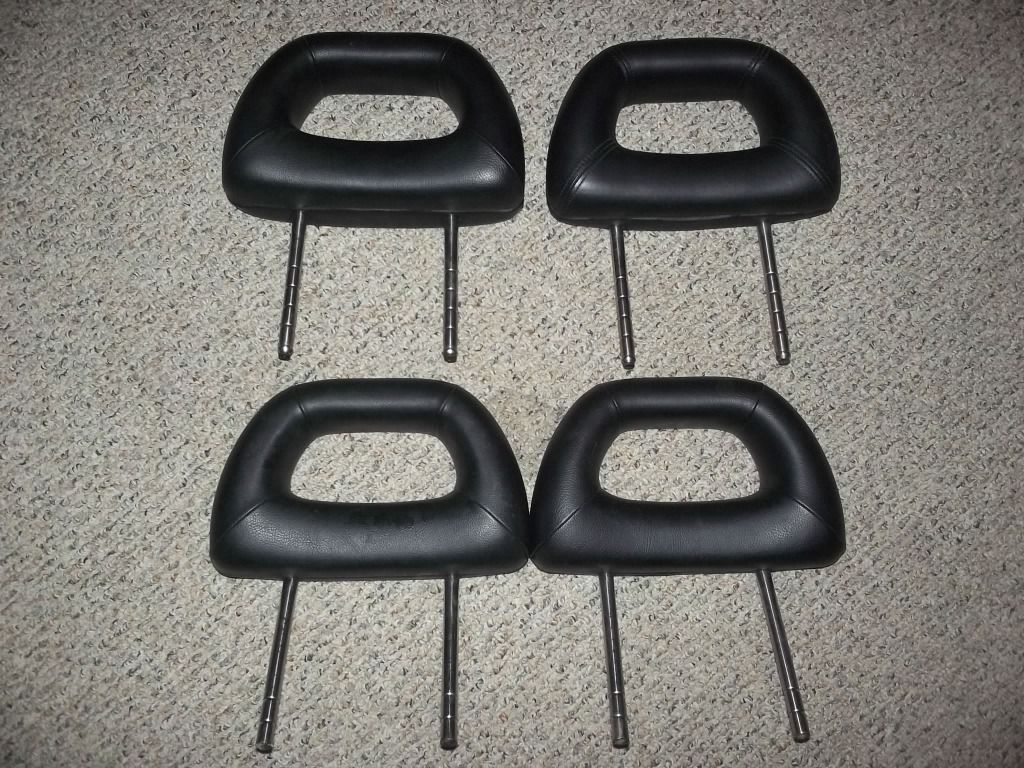 FS Black LEATHER beetle headrests VW Vortex Volkswagen Forum