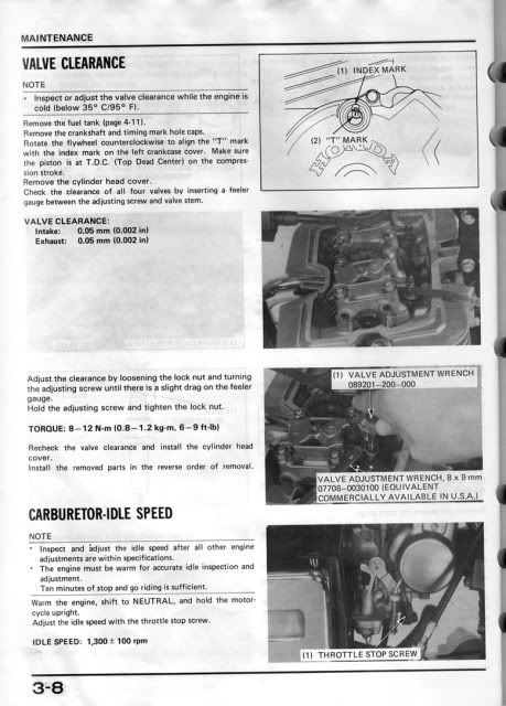 Honda rebel valve adjustment #5