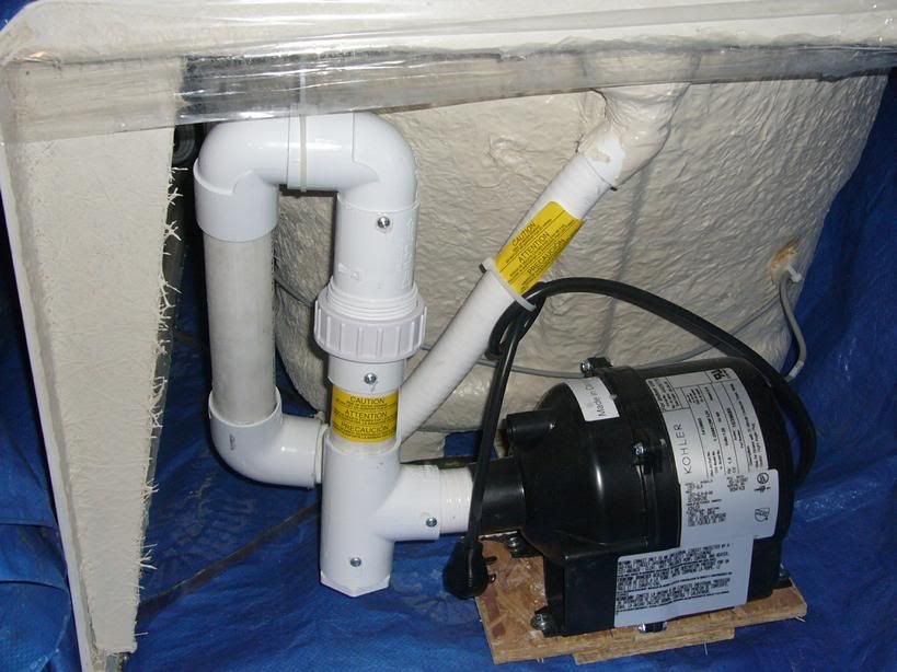 Tub box center on riser pipe?