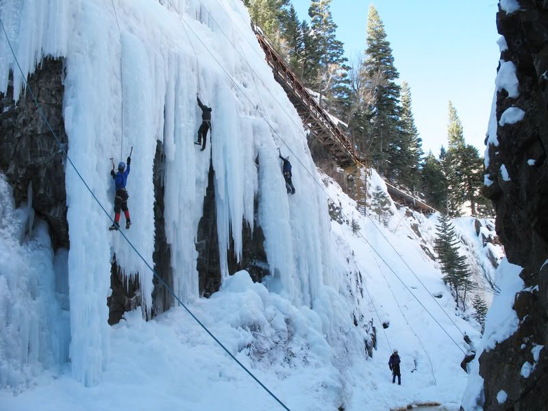 Ouray Ice Park. one area of the ice park.