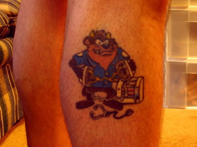 taz tattoos. Old Firefighter-Taz: