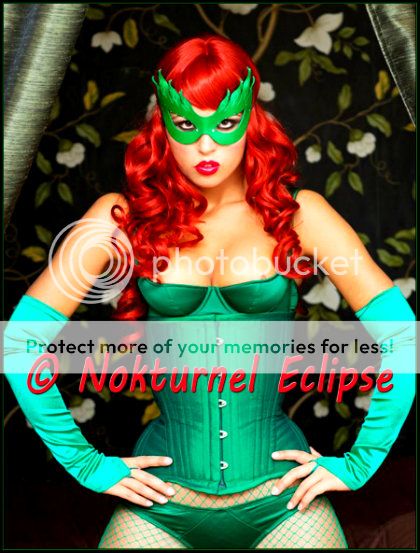 Poison Ivy Green Leather Mask Villain Halloween Costume