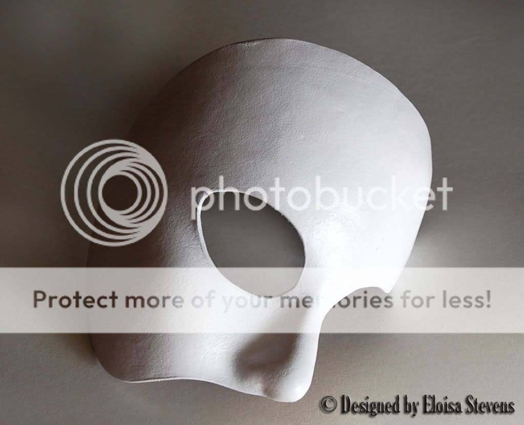 PHANTOM OF THE OPERA WHITE HALF FACE LEATHER MASK  