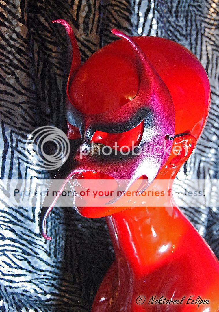 red black devil leather mask perfect for masquerade ball