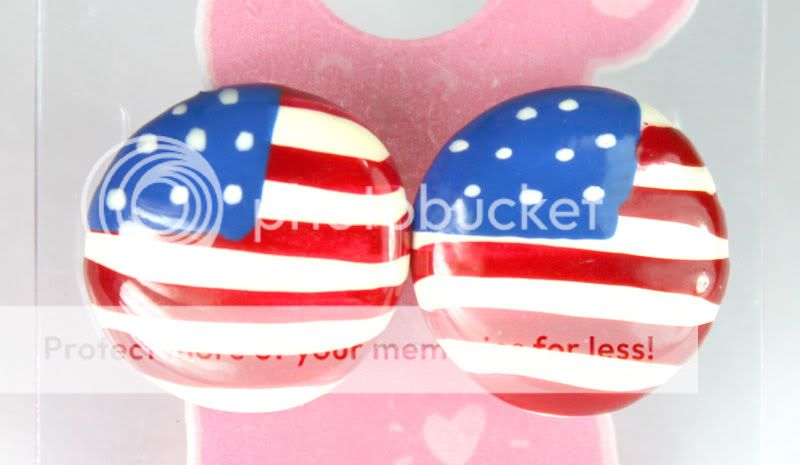   Plastic AMERICAN FLAG USA Patriotic Stud Earrings Fashion Jewelry