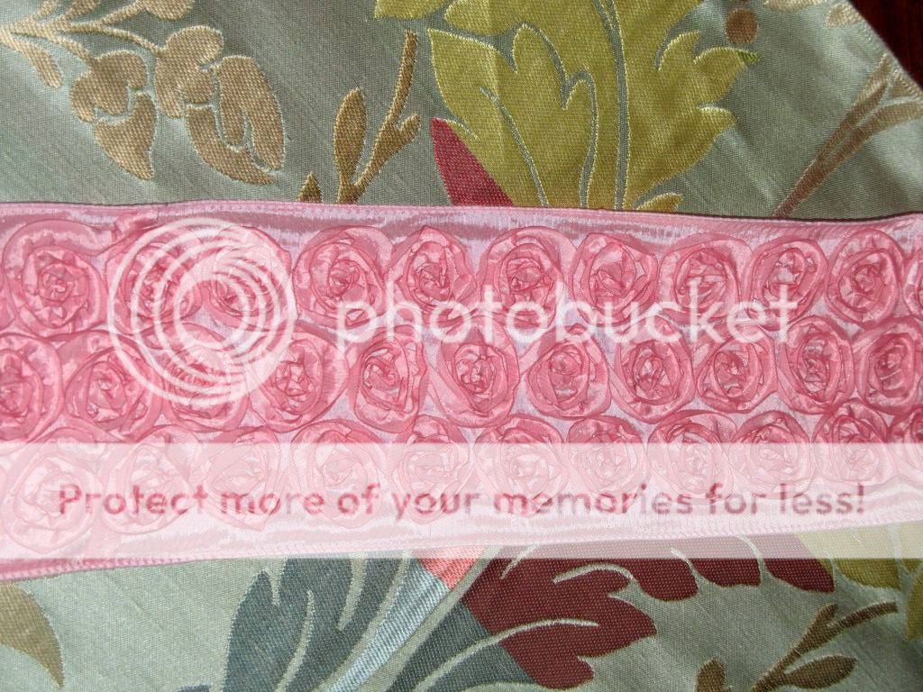 Shabby Chic Pink Rosette Ribbon Passementerie Trim  