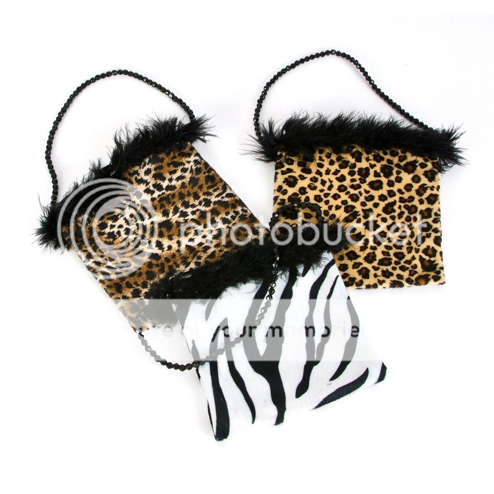   Purses Set of 3 Diva Fur Party Favors Zebra Leopard Cheetah New