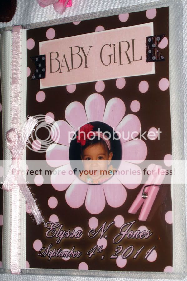 Baby Girl Custom Personalized Photo Album Handmade Polka Dots Brown 