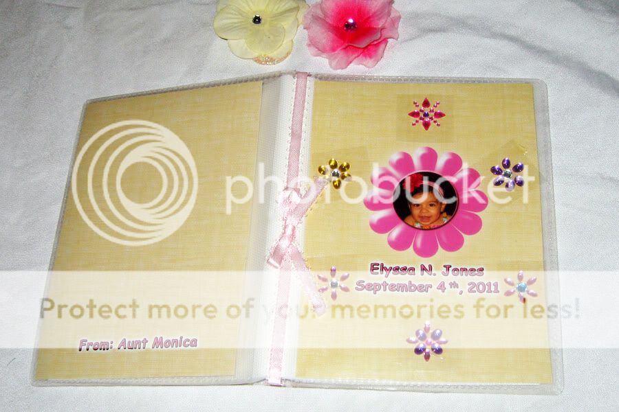 Baby Girl Custom Personalized Photo Album Handmade Flowers Pink Gift 3D Style