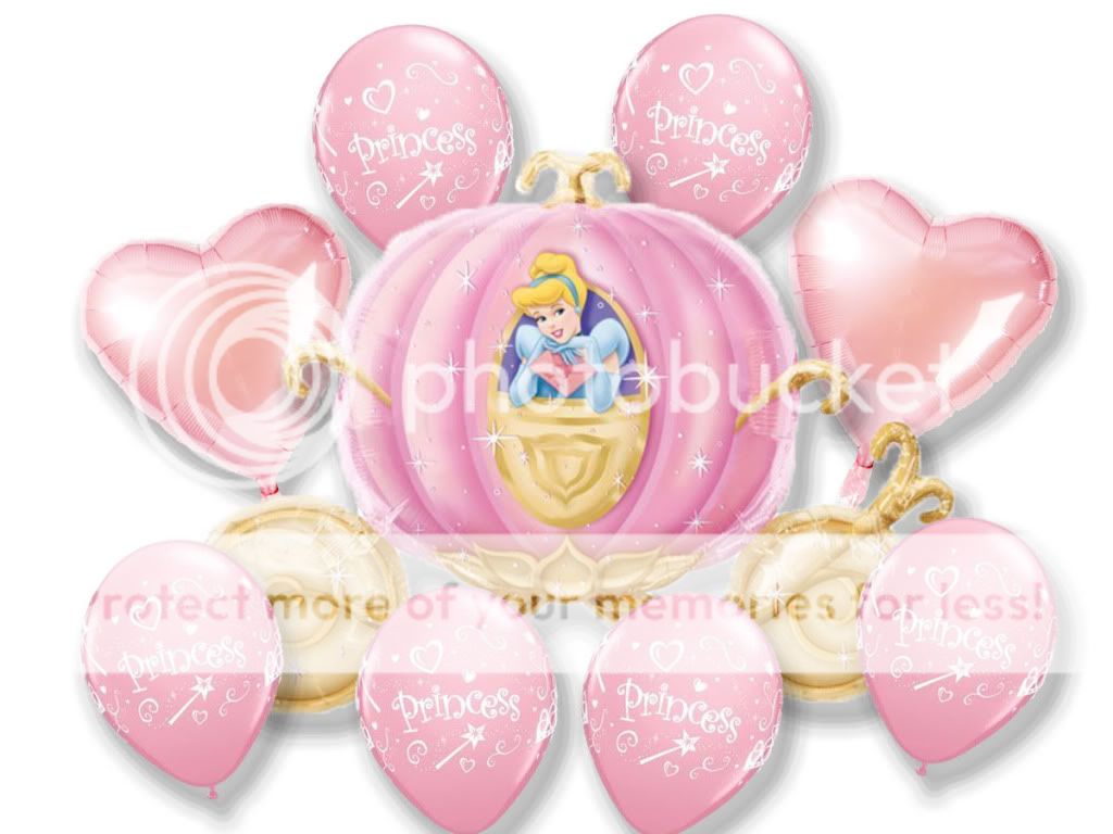 Disney Princess Cinderella Coach Carriage 33 Balloons Bouquet 