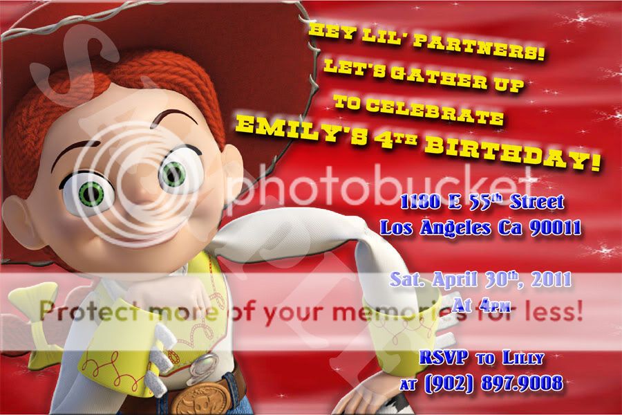 Toy Story Jessie Custom Birthday Invitation w/envelopes  