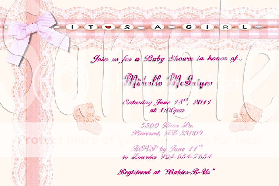 Baby Shower Minnie Mouse Custom Photo Invitations w/env  