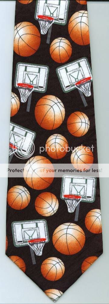 BASKETBALLS AND BACKBOARDS SPORTS NEW NOVELTY TIE  