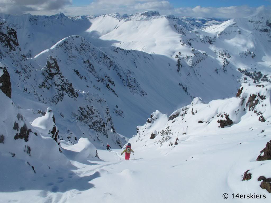 Fun couloir skiing in Cooke City, MT.  